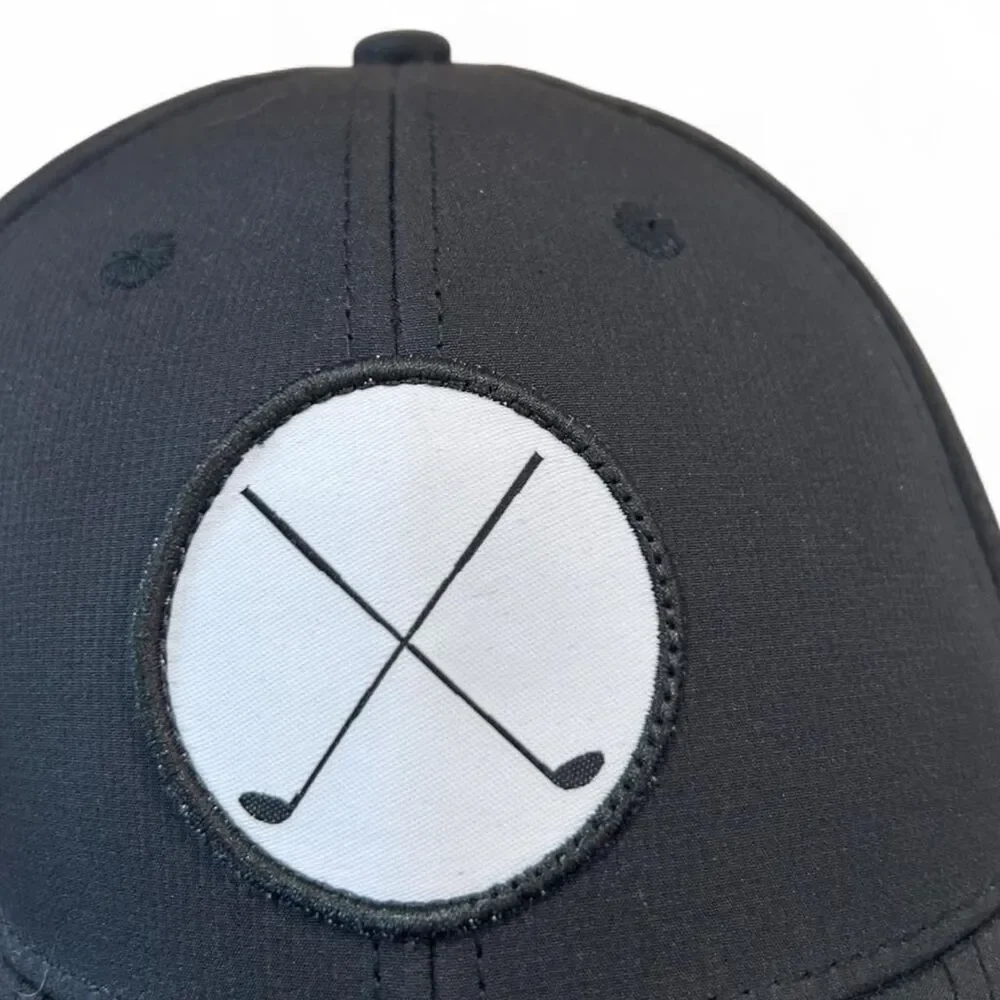 Signatures Black Crossed Golf Clubs Snapback Hat